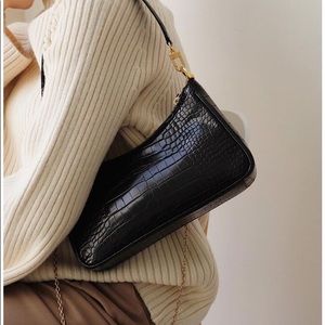 Black Purse Black Shoulder Bag Vintage Purse Black Clutch Handbag Retro Bag